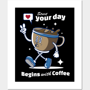 Begins with Coffee Posters and Art